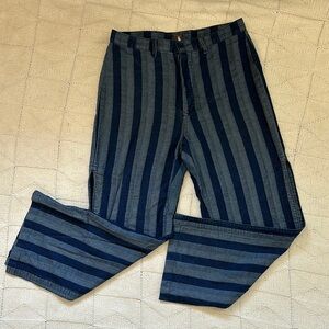 Free People Striped Blue Pants
